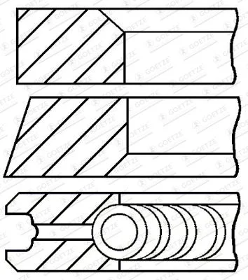 Stūmoklio žiedų komplektas GOETZE ENGINE 08-105400-00