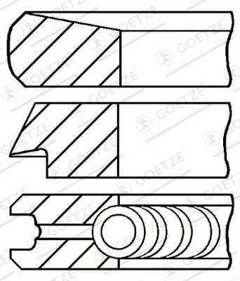 Stūmoklio žiedų komplektas GOETZE ENGINE 08-107000-00