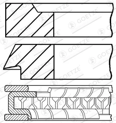 Stūmoklio žiedų komplektas GOETZE ENGINE 08-107800-10