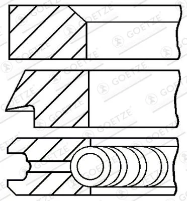 Stūmoklio žiedų komplektas GOETZE ENGINE 08-109100-00