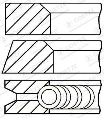 Stūmoklio žiedų komplektas GOETZE ENGINE 08-110200-00