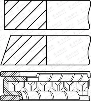Piston Ring Set GOETZE ENGINE 08-116107-00