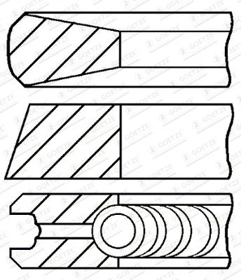 Stūmoklio žiedų komplektas GOETZE ENGINE 08-122208-00