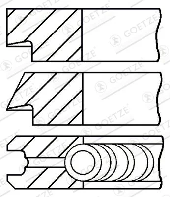 Piston Ring Set GOETZE ENGINE 08-124700-00