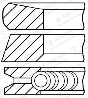 Stūmoklio žiedų komplektas GOETZE ENGINE 08-127400-00