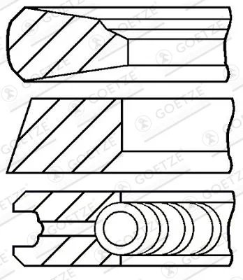 Stūmoklio žiedų komplektas GOETZE ENGINE 08-143000-00