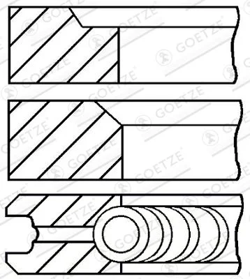 Stūmoklio žiedų komplektas GOETZE ENGINE 08-170607-10