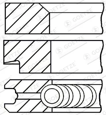 Stūmoklio žiedų komplektas GOETZE ENGINE 08-173800-00