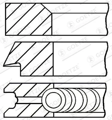 Stūmoklio žiedų komplektas GOETZE ENGINE 08-203100-00