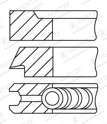Stūmoklio žiedų komplektas GOETZE ENGINE 08-287800-10