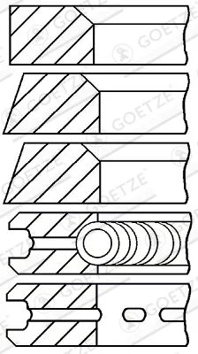 Stūmoklio žiedų komplektas GOETZE ENGINE 08-292800-00
