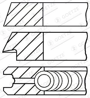 Stūmoklio žiedų komplektas goetze engine 08-325100-00