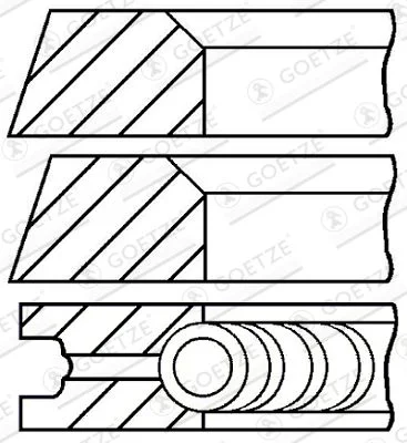 Stūmoklio žiedų komplektas GOETZE ENGINE 08-325300-00