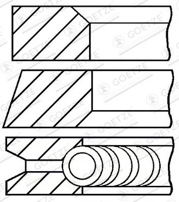 Stūmoklio žiedų komplektas GOETZE ENGINE 08-336600-00