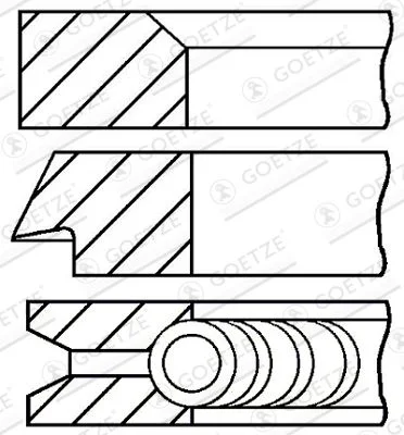 Stūmoklio žiedų komplektas GOETZE ENGINE 08-348600-00