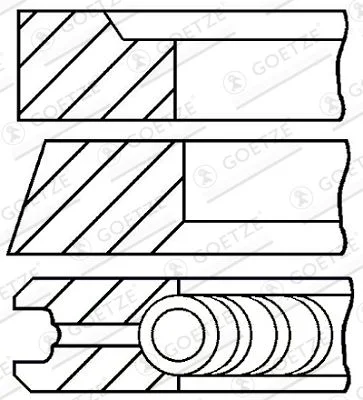 Stūmoklio žiedų komplektas GOETZE ENGINE 08-421000-00