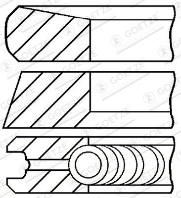 Stūmoklio žiedų komplektas GOETZE ENGINE 08-422000-00