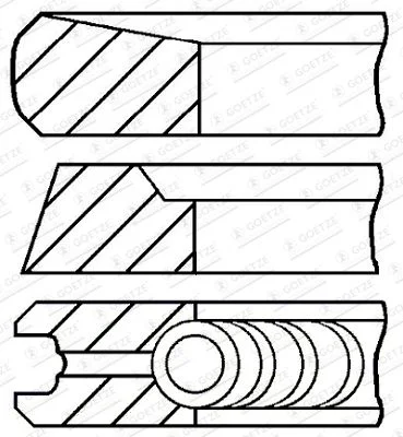 Stūmoklio žiedų komplektas GOETZE ENGINE 08-422800-00