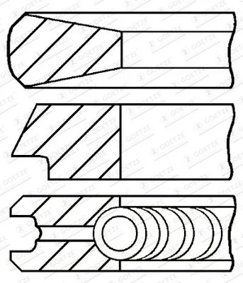 Stūmoklio žiedų komplektas GOETZE ENGINE 08-424000-00