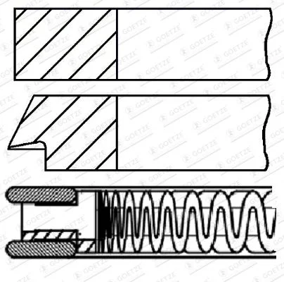Stūmoklio žiedų komplektas GOETZE ENGINE 08-424400-00