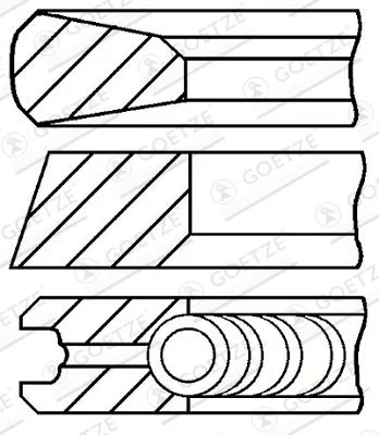 Stūmoklio žiedų komplektas GOETZE ENGINE 08-427407-00