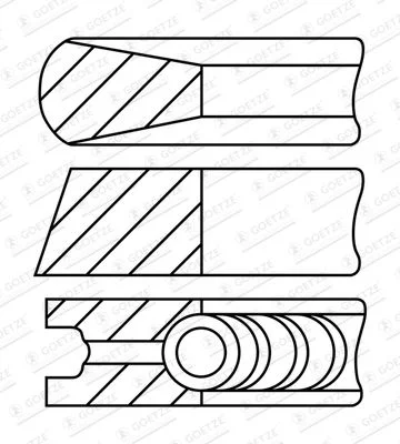 Stūmoklio žiedų komplektas GOETZE ENGINE 08-431900-10