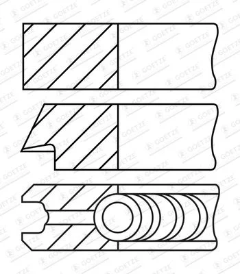 Stūmoklio žiedų komplektas GOETZE ENGINE 08-432200-10