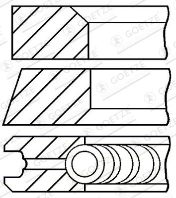 Stūmoklio žiedų komplektas GOETZE ENGINE 08-433200-00