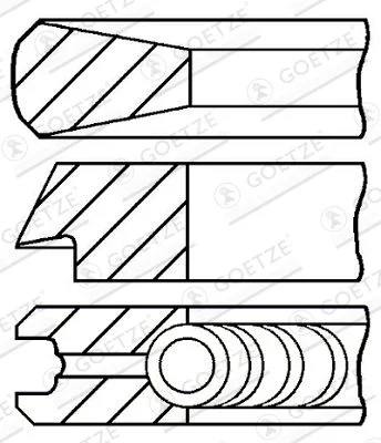 Stūmoklio žiedų komplektas GOETZE ENGINE 08-433600-00
