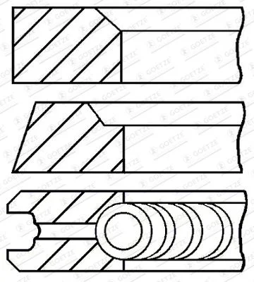 Stūmoklio žiedų komplektas GOETZE ENGINE 08-434200-00