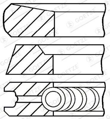 Stūmoklio žiedų komplektas GOETZE ENGINE 08-436107-00