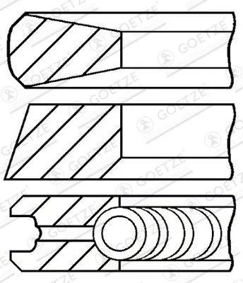 Stūmoklio žiedų komplektas GOETZE ENGINE 08-436708-00