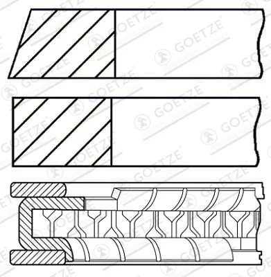 Piston Ring Set GOETZE ENGINE 08-443900-00