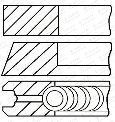 Piston Ring Set GOETZE ENGINE 08-444107-00