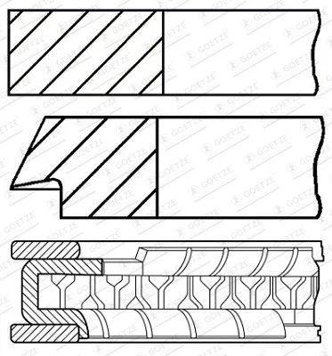 Stūmoklio žiedų komplektas GOETZE ENGINE 08-446700-00