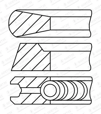 Stūmoklio žiedų komplektas GOETZE ENGINE 08-447600-00