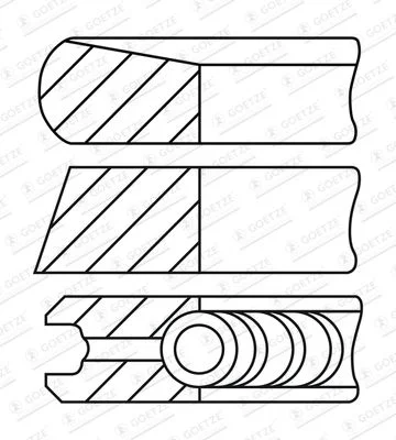 Stūmoklio žiedų komplektas GOETZE ENGINE 08-450600-00