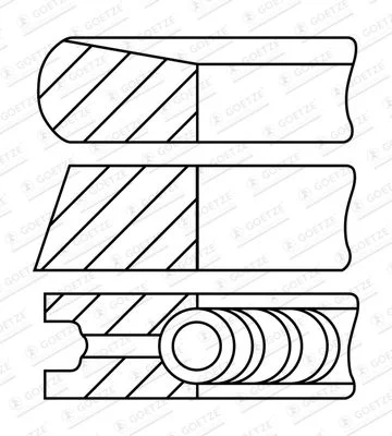Stūmoklio žiedų komplektas GOETZE ENGINE 08-452000-00