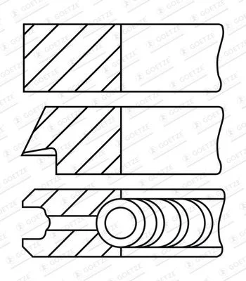 Stūmoklio žiedų komplektas GOETZE ENGINE 08-452707-00