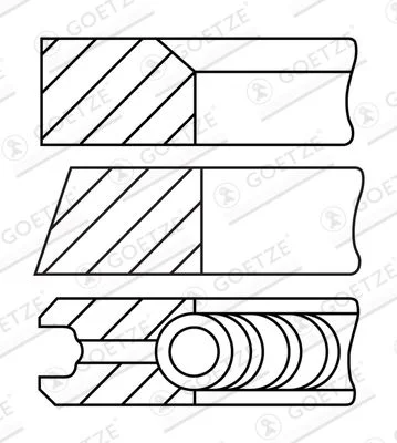 Stūmoklio žiedų komplektas GOETZE ENGINE 08-452907-00
