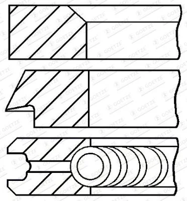 Stūmoklio žiedų komplektas GOETZE ENGINE 08-453000-00