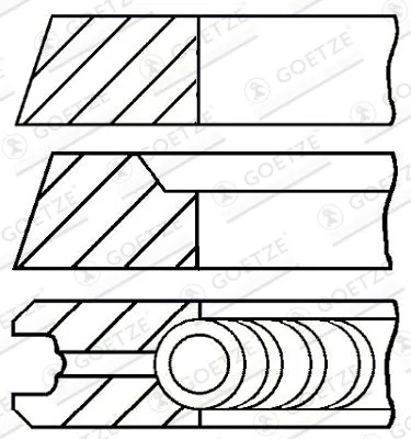 Stūmoklio žiedų komplektas GOETZE ENGINE 08-501807-00