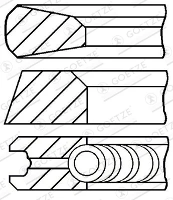 Stūmoklio žiedų komplektas GOETZE ENGINE 08-784800-00
