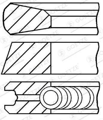 Stūmoklio žiedų komplektas GOETZE ENGINE 08-785200-00