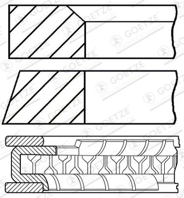 Stūmoklio žiedų komplektas GOETZE ENGINE 08-785506-00