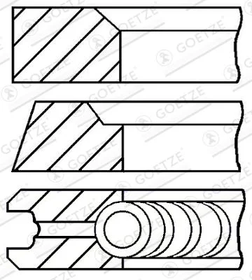 Stūmoklio žiedų komplektas GOETZE ENGINE 08-849000-00