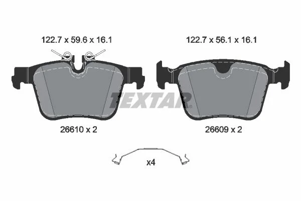Brake Pad Set, disc brake TEXTAR 2661001