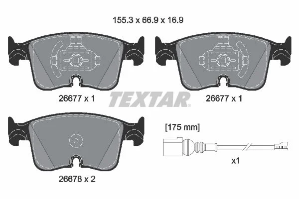 Brake Pad Set, disc brake TEXTAR 2667702