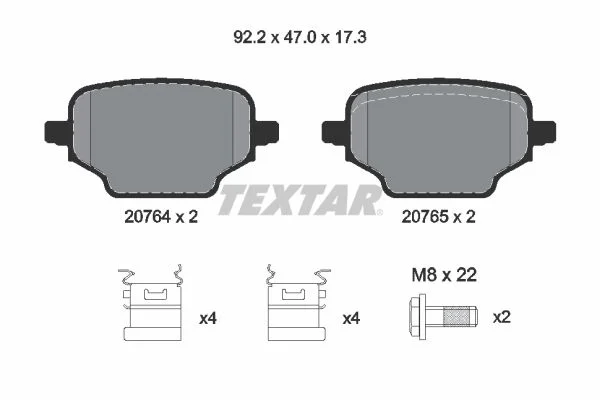 Brake Pad Set, disc brake TEXTAR 2076401