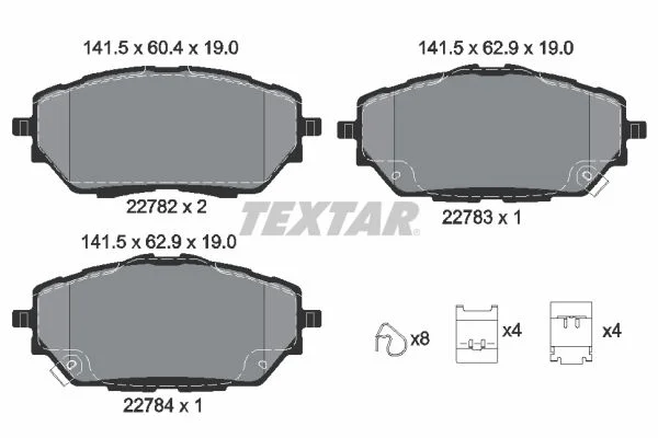 Brake Pad Set, disc brake TEXTAR 2278201